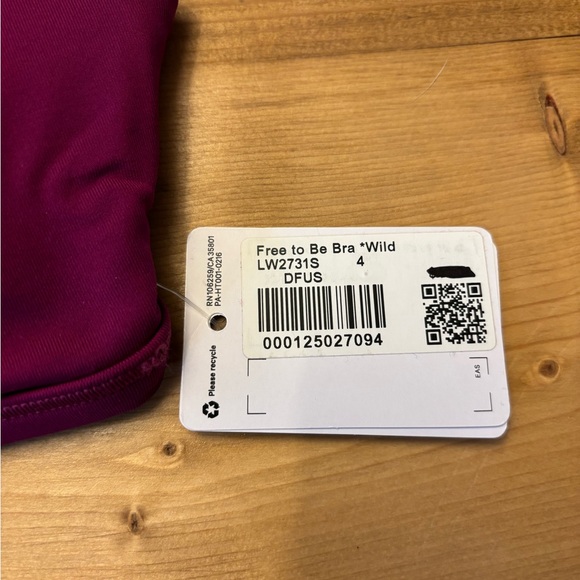 NWT Lululemon Sports Bra - “Free to Be Bra - Wild” Size 4 - Picture 5 of 6